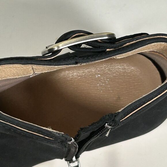 Dansko Autumn Booties Size 37 6.5 7 US Black Nubuck Leather Ankle Buckle Heel - Picture 10 of 10
